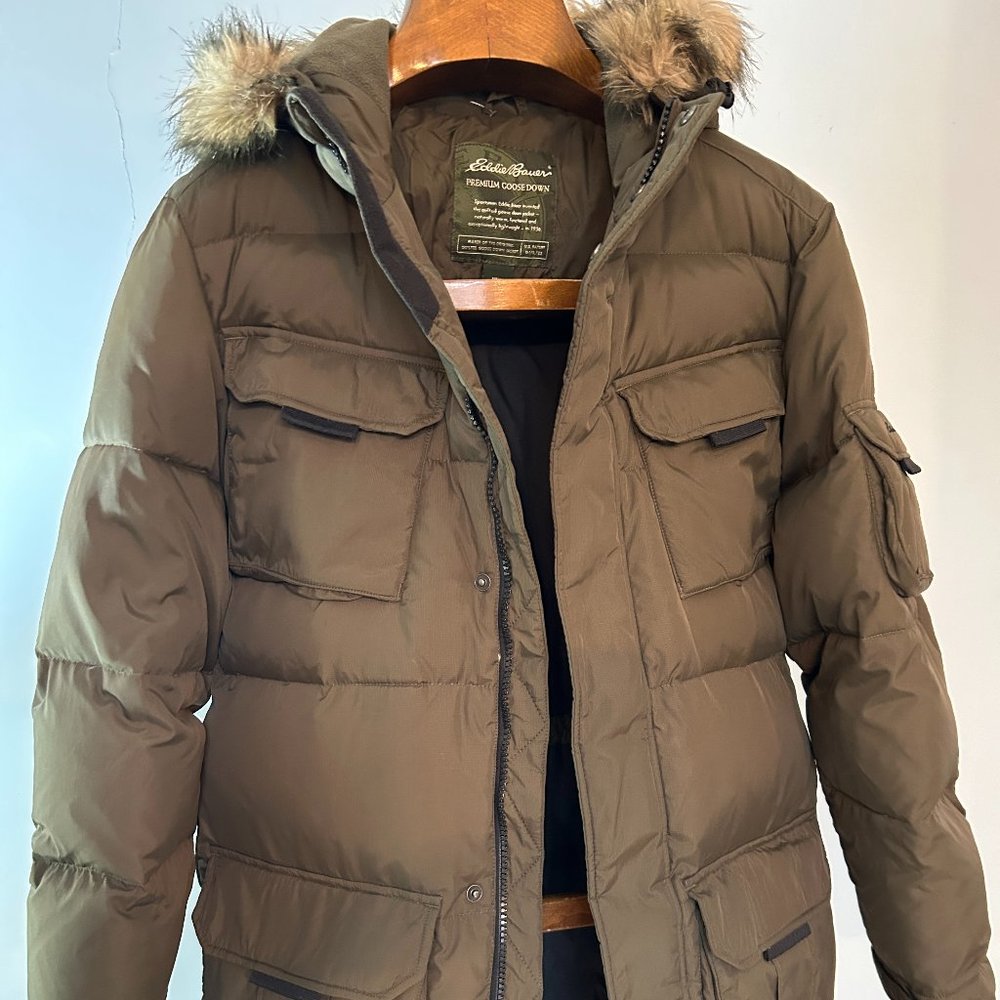 Men’s Eddie Bauer Premium Goose Down Parka  Coat Small